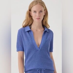 Pact Swim- Light Blue Women’s Wedgwood Beachside Linen Crochet Tunic